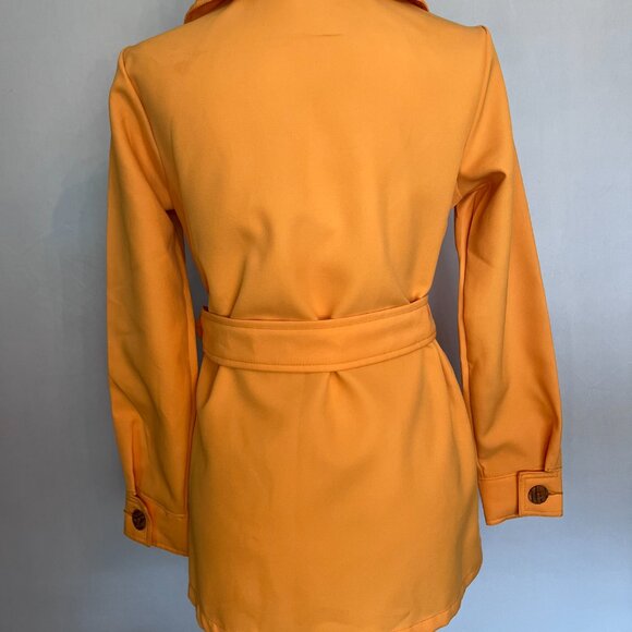 Vintage Sears Roebuck Belted Utility Coat - Golden/Mustard Yellow Size S/M - Picture 9 of 11